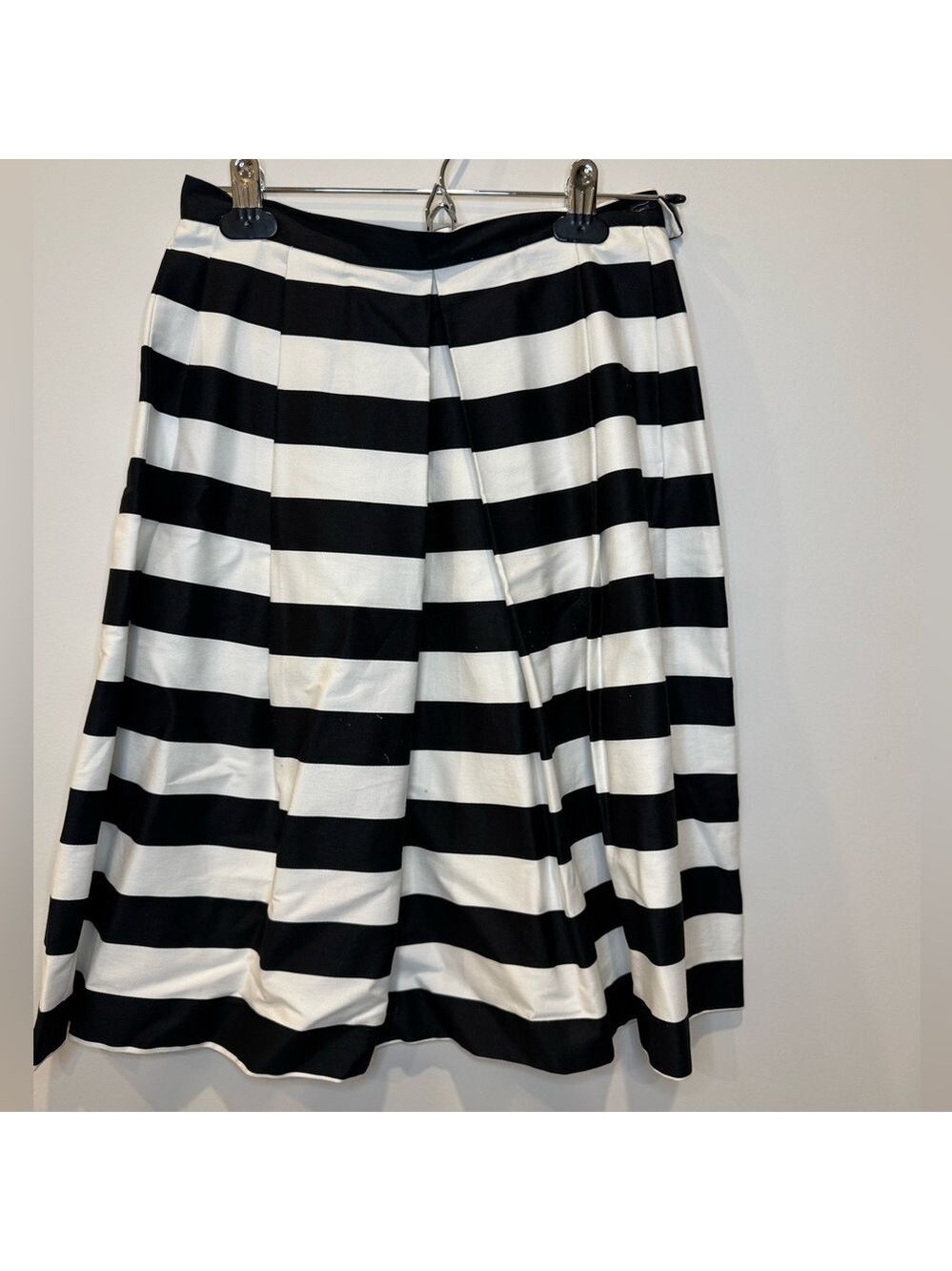 FEMME Black White Striped Midi Skirt XS/S | Old Money Quiet Luxury Parisian Chic - Picture 4 of 8